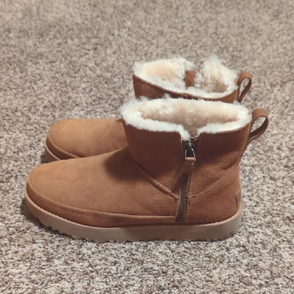 UGG Tan Shearling Ankle Boots